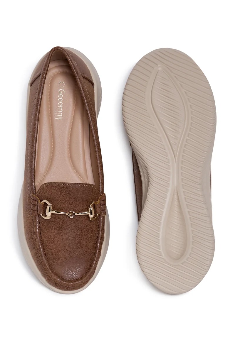 Geoomnii BROWN Geoomnii Closed Flat Shoes for Women – Comfortable Slip-On Ballet Flats for Office, Daily Wear & Casual Use for Women | Best Price UAE